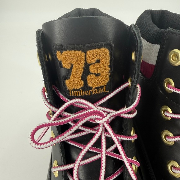 Timberland Heritage 6" Black Leather Waterproof Boots Womens Size 10 Lug Sole - Picture 7 of 10